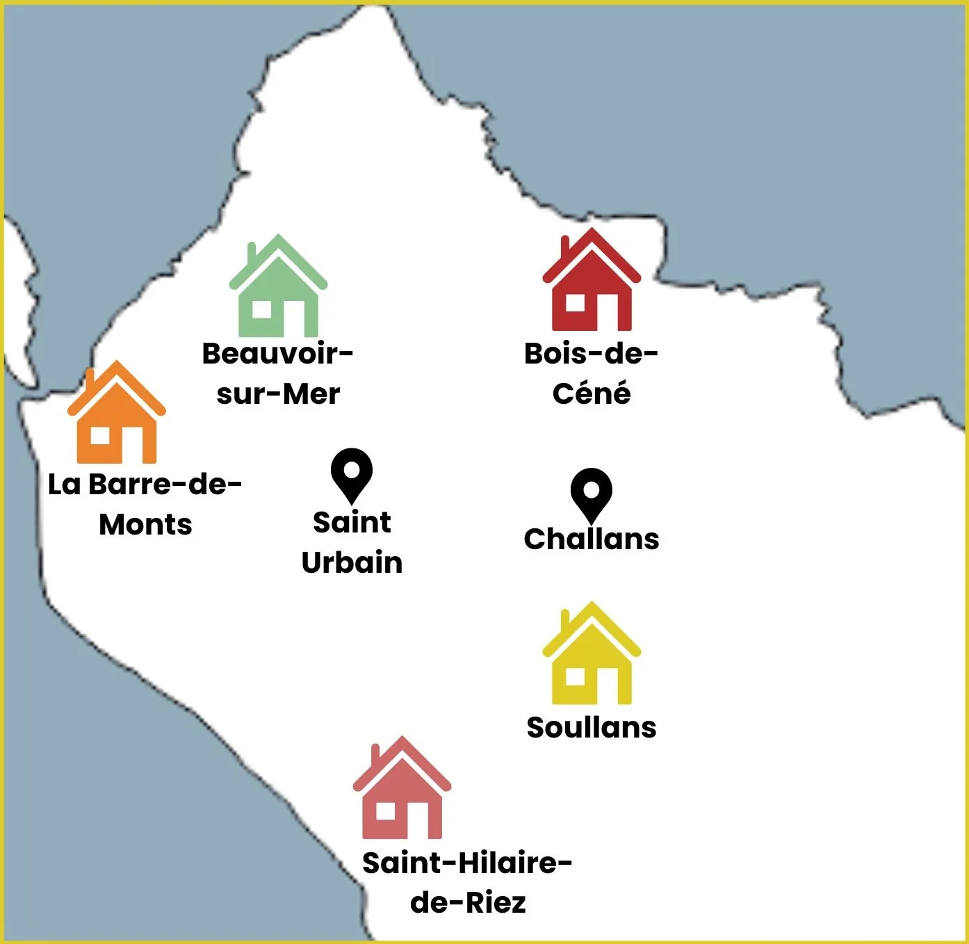 Carte des 5 dépôts